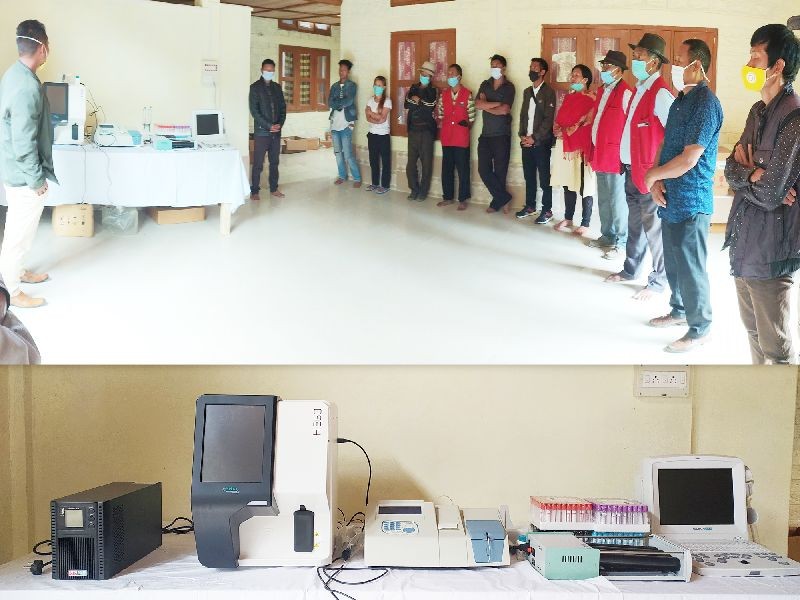 The newly procured medical equipment which was installed at the Changlangshu Primary Health Centre on June 11.